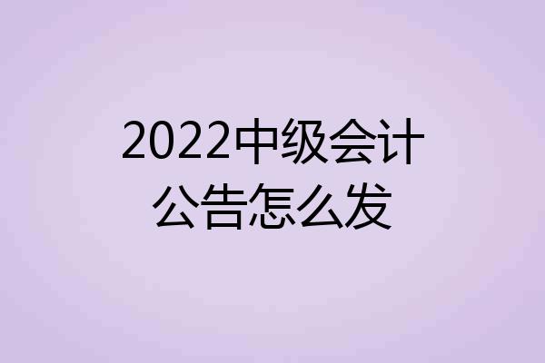 2022中级会计公告怎么发