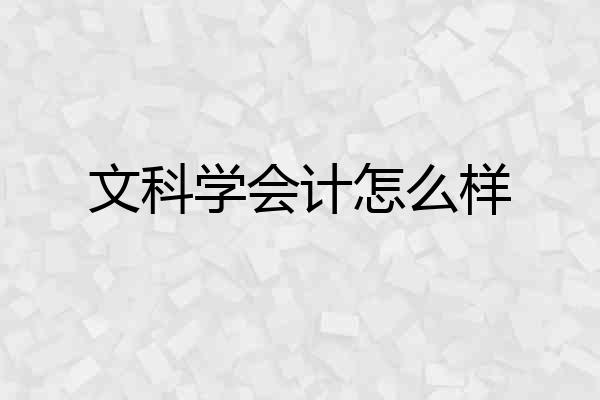 文科学会计怎么样