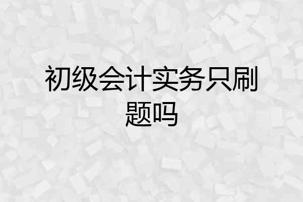 初级会计实务只刷题吗