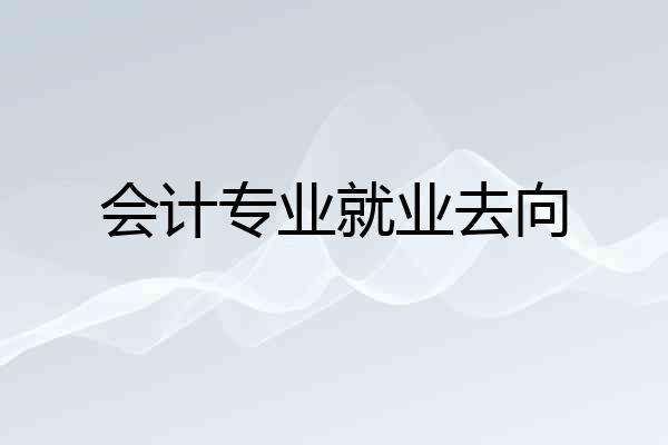 会计专业就业去向
