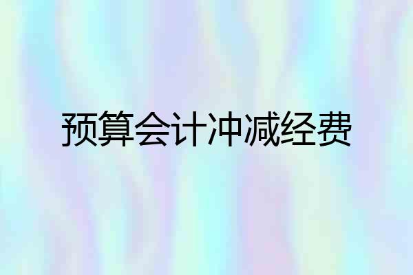 预算会计冲减经费