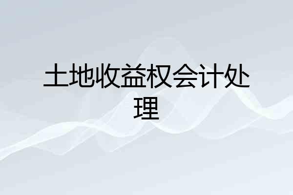 土地收益权会计处理