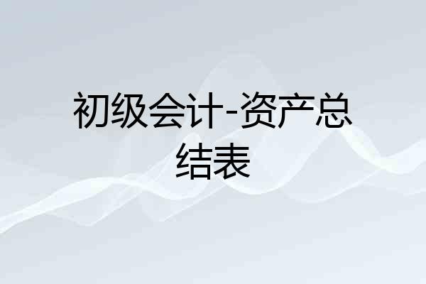 初级会计-资产总结表