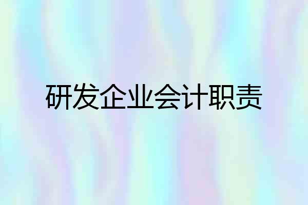 研发企业会计职责