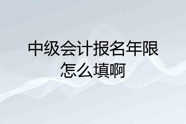 中级会计报名年限怎么填啊