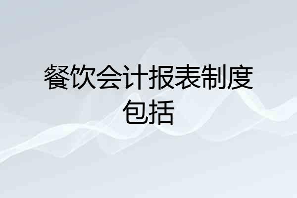 餐饮会计报表制度包括