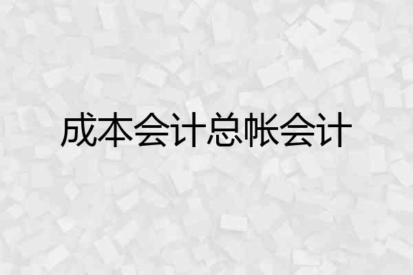 成本会计总帐会计