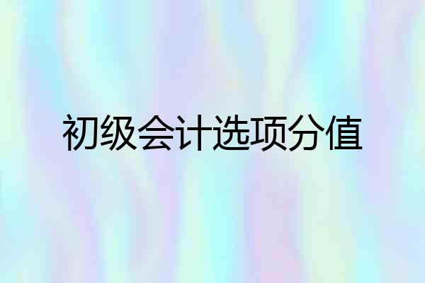 初级会计选项分值