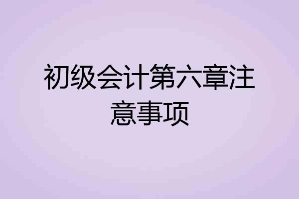 初级会计第六章注意事项