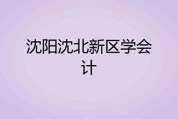 沈阳沈北新区学会计