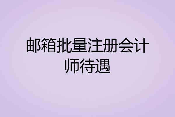 邮箱批量注册会计师待遇