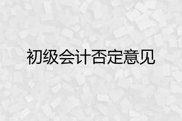 初级会计否定意见