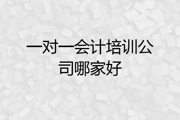 一对一会计培训公司哪家好