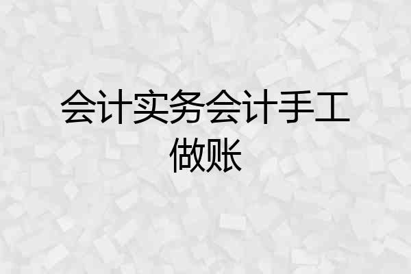 会计实务会计手工做账