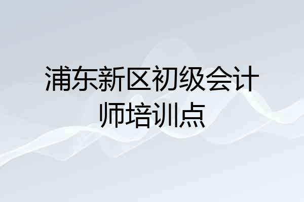 浦东新区初级会计师培训点