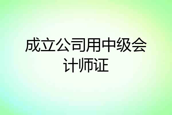 成立公司用中级会计师证