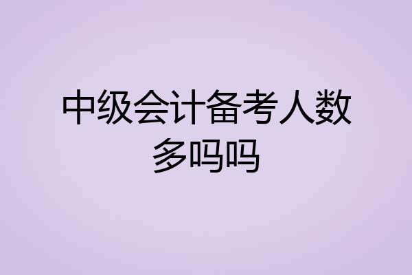 中级会计备考人数多吗吗