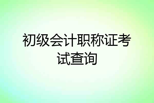 初级会计职称证考试查询
