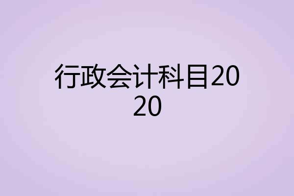 行政会计科目2020
