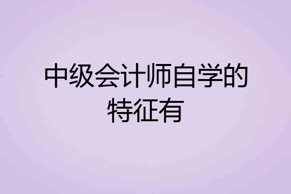 中级会计师自学的特征有