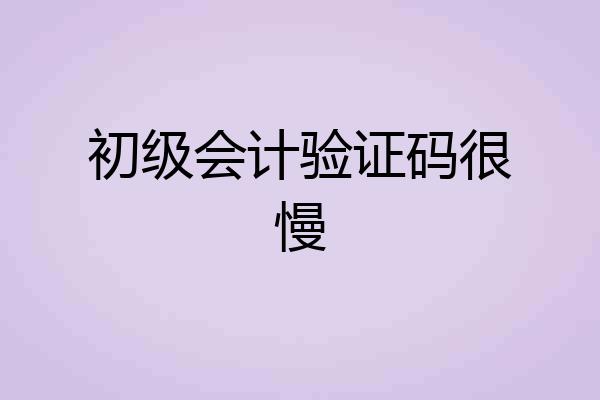 初级会计验证码很慢