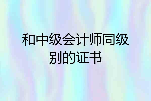 和中级会计师同级别的证书