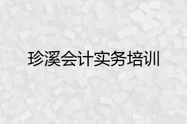 珍溪会计实务培训
