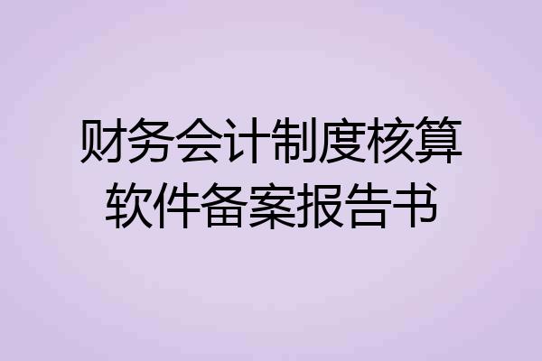 财务会计制度核算软件备案报告书