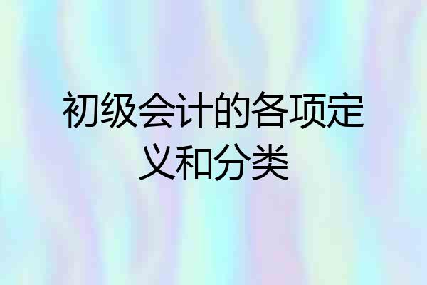初级会计的各项定义和分类