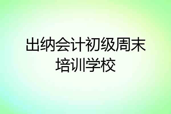 出纳会计初级周末培训学校