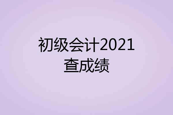 初级会计2021查成绩