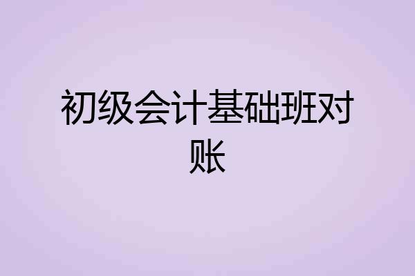 初级会计基础班对账