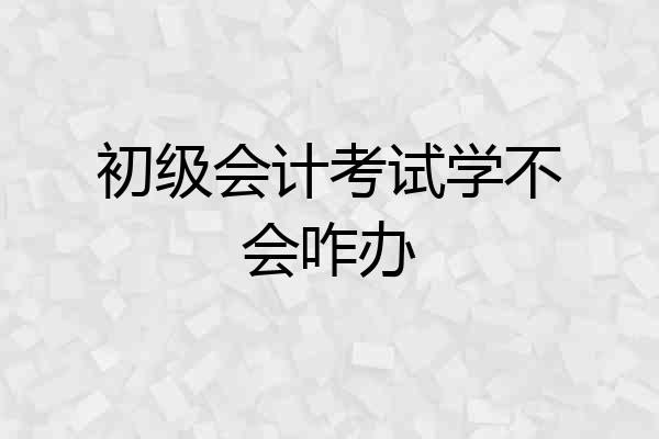 初级会计考试学不会咋办