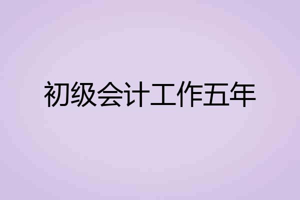 初级会计工作五年