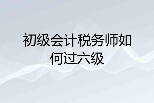 初级会计税务师如何过六级