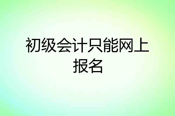 初级会计只能网上报名