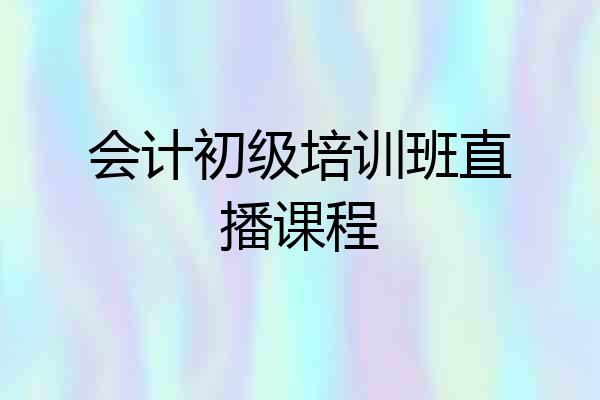 会计初级培训班直播课程
