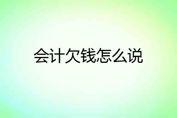 会计欠钱怎么说
