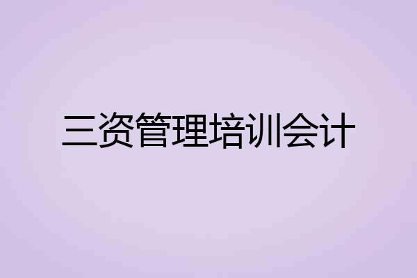三资管理培训会计