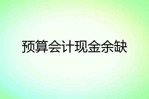 预算会计现金余缺