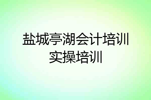 盐城亭湖会计培训实操培训