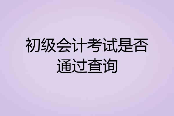 初级会计考试是否通过查询