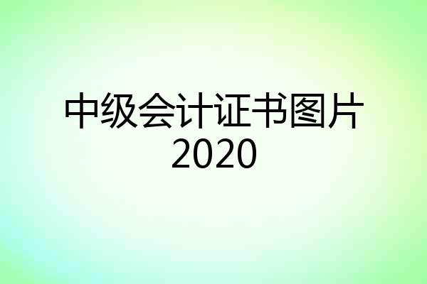 中级会计证书图片2020