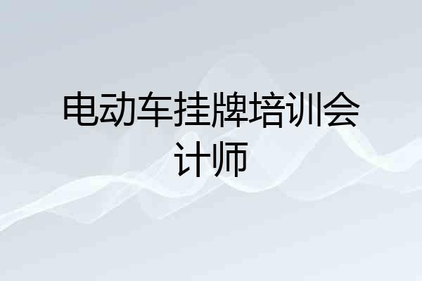 电动车挂牌培训会计师