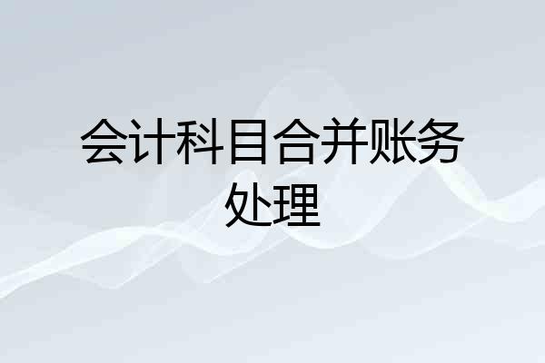 会计科目合并账务处理