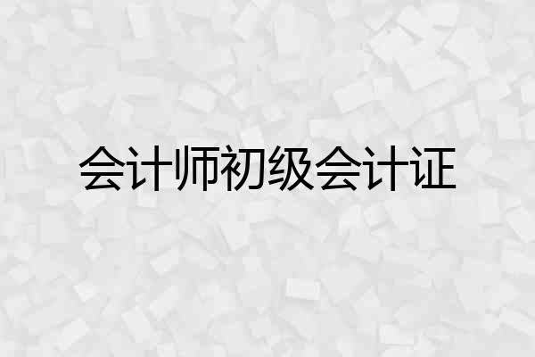会计师初级会计证