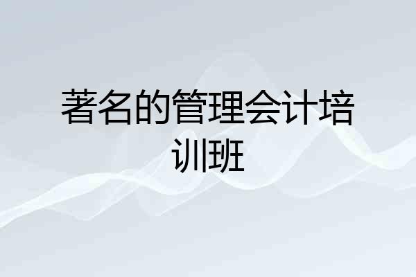著名的管理会计培训班