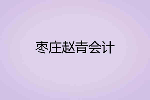 枣庄赵青会计