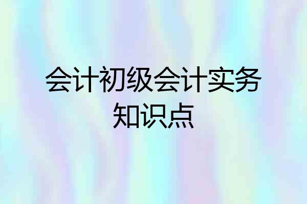 会计初级会计实务知识点