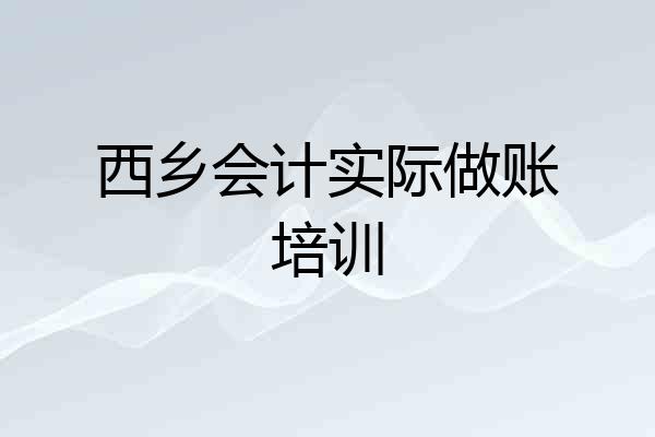 西乡会计实际做账培训